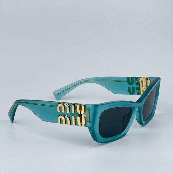 Miu Miu MU09WS 19L09T BRAND NEW Sunglasses Ivy Opal Dark Grey Rectangle Women - Picture 8 of 12